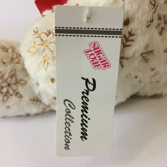 Kellytoy Sugarloaf Snowman Plush 14" Red Bow Hat Christmas Snowflake Pattern - Picture 5 of 10